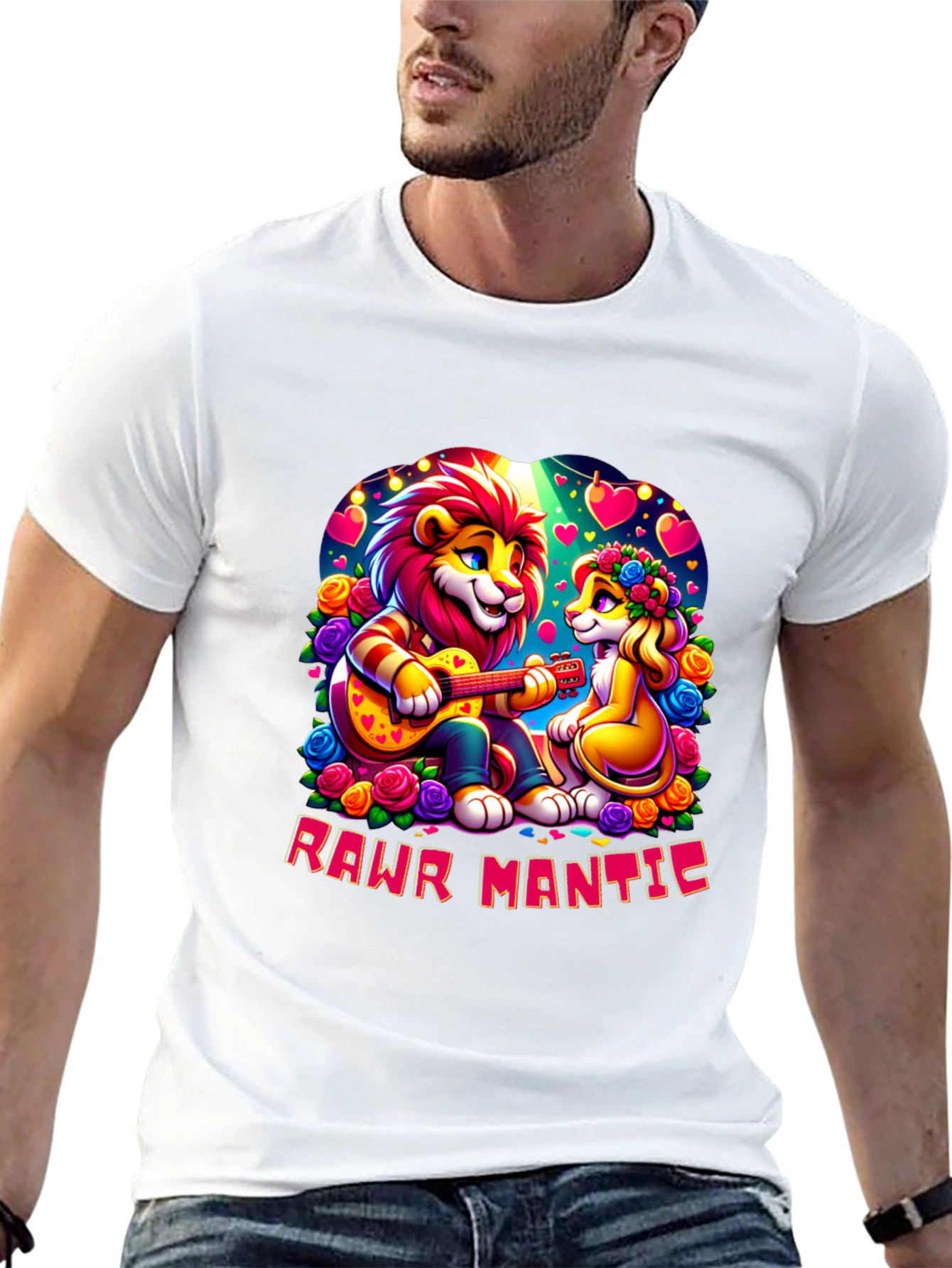 Rawr Mantic Lion Couple Graphic Tee