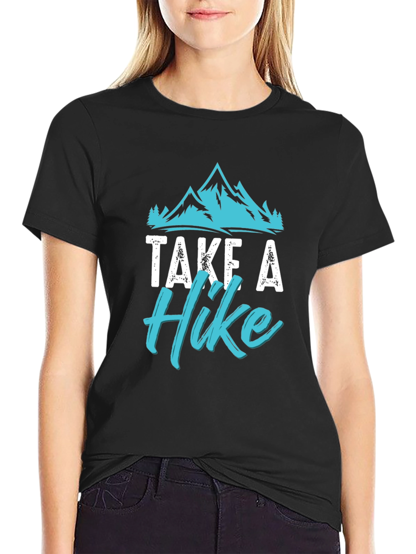 Take A Hike Graphic Tee - Black Cotton Comfort