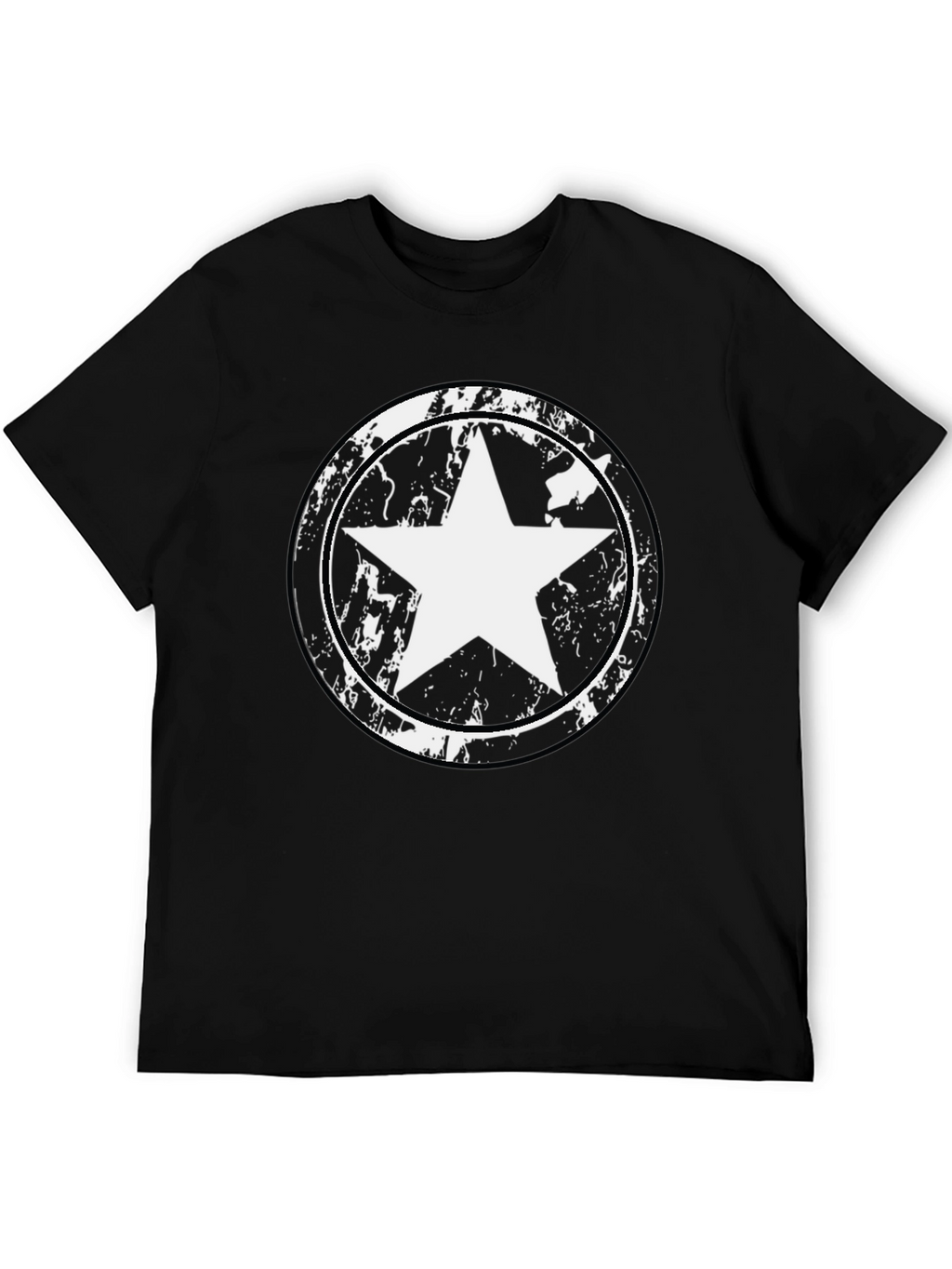 Mens Black Star Graphic T-Shirt