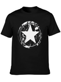 Mens Black Star Graphic T-Shirt