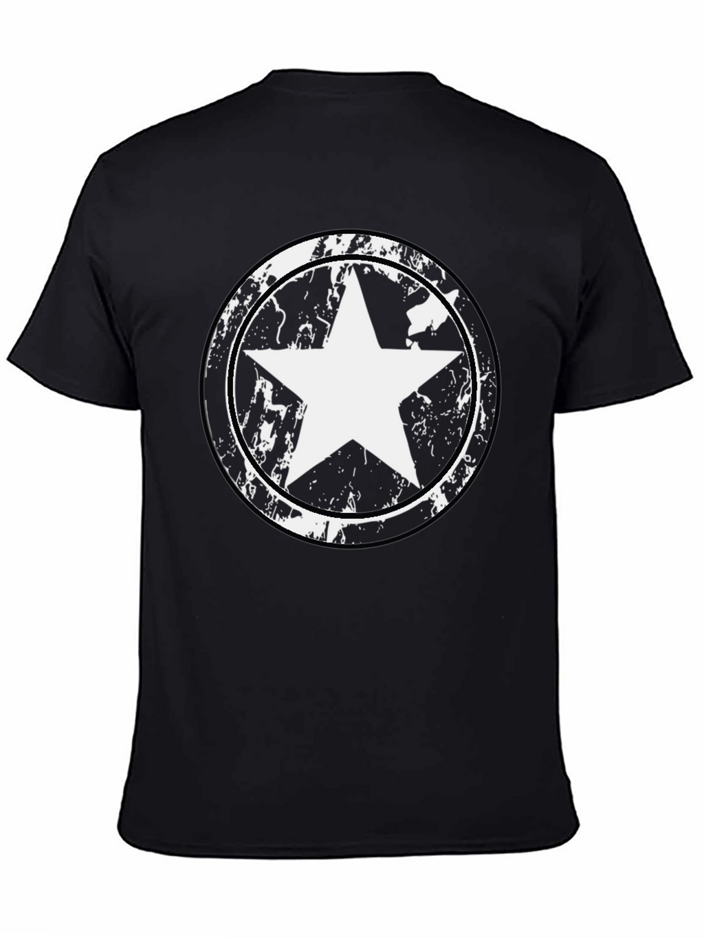 Mens Black Star Graphic T-Shirt