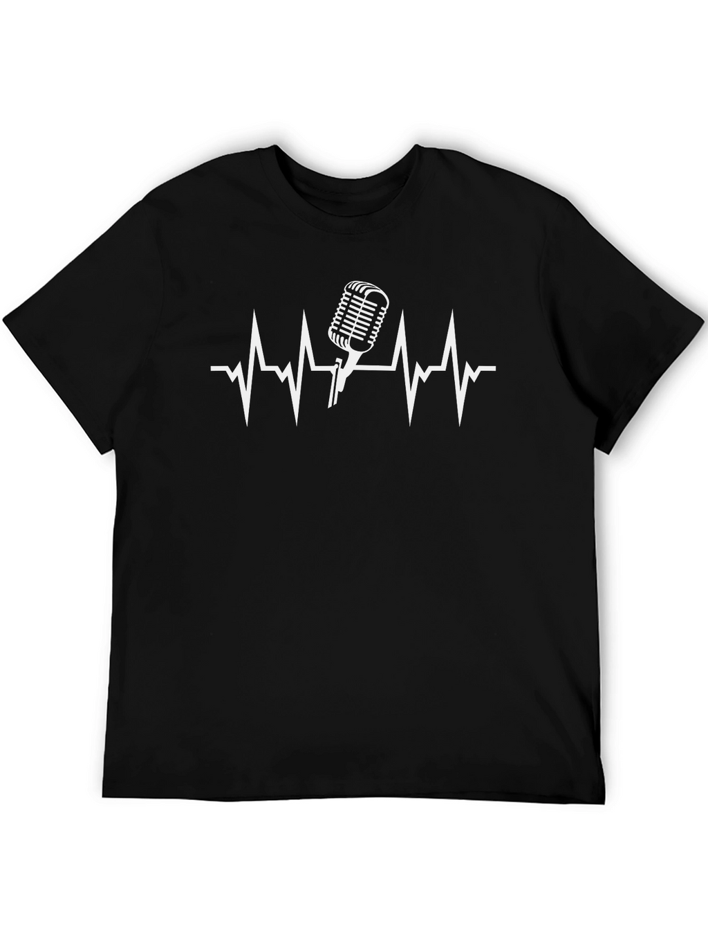 Heartbeat Microphone Black T-Shirt