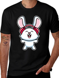 Bunny Headphones Graphic T-Shirt