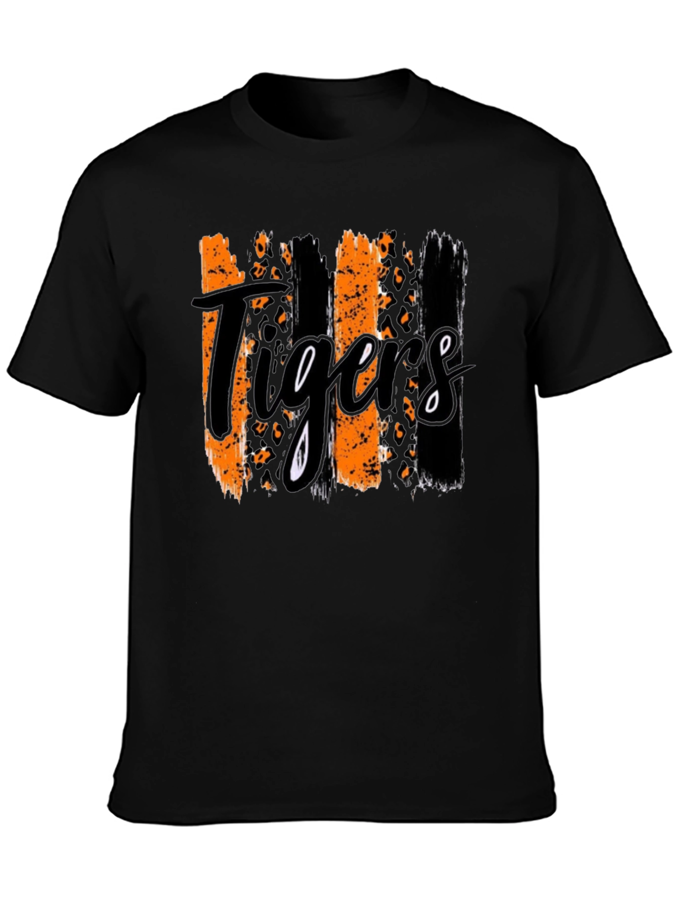 Tigers Graphic Print Mens Black T-Shirt