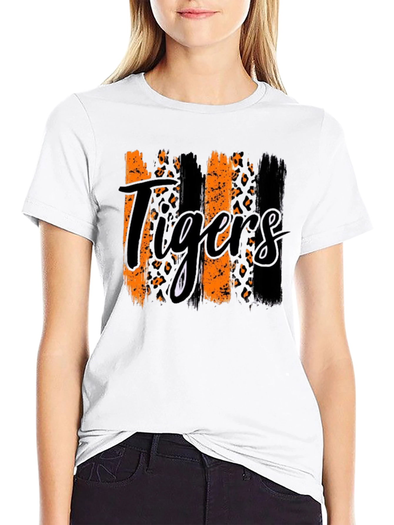 Tigers Graphic Print Mens Black T-Shirt
