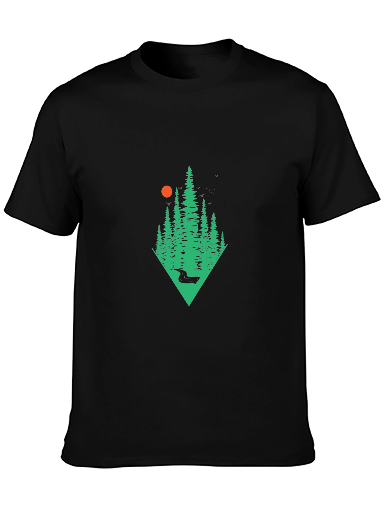 Nature Scene Black T-Shirt
