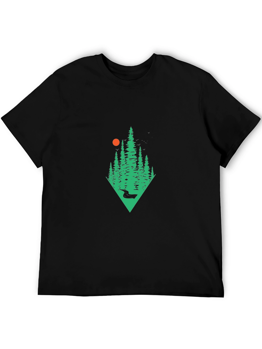Nature Scene Black T-Shirt