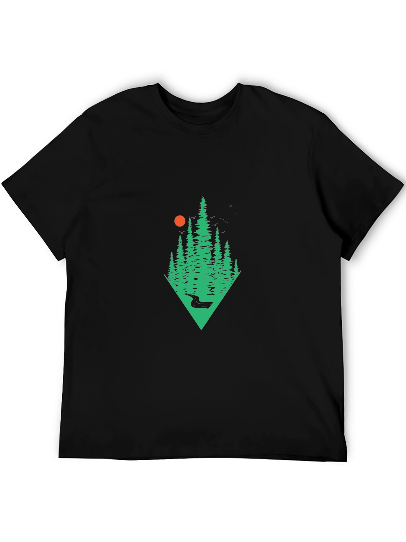 Nature Scene Black T-Shirt