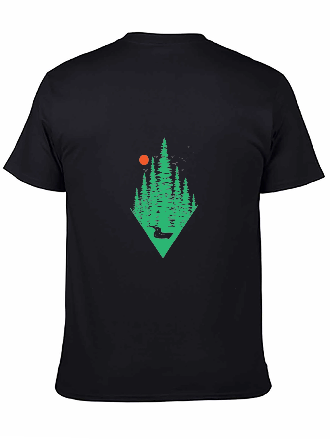 Nature Scene Black T-Shirt