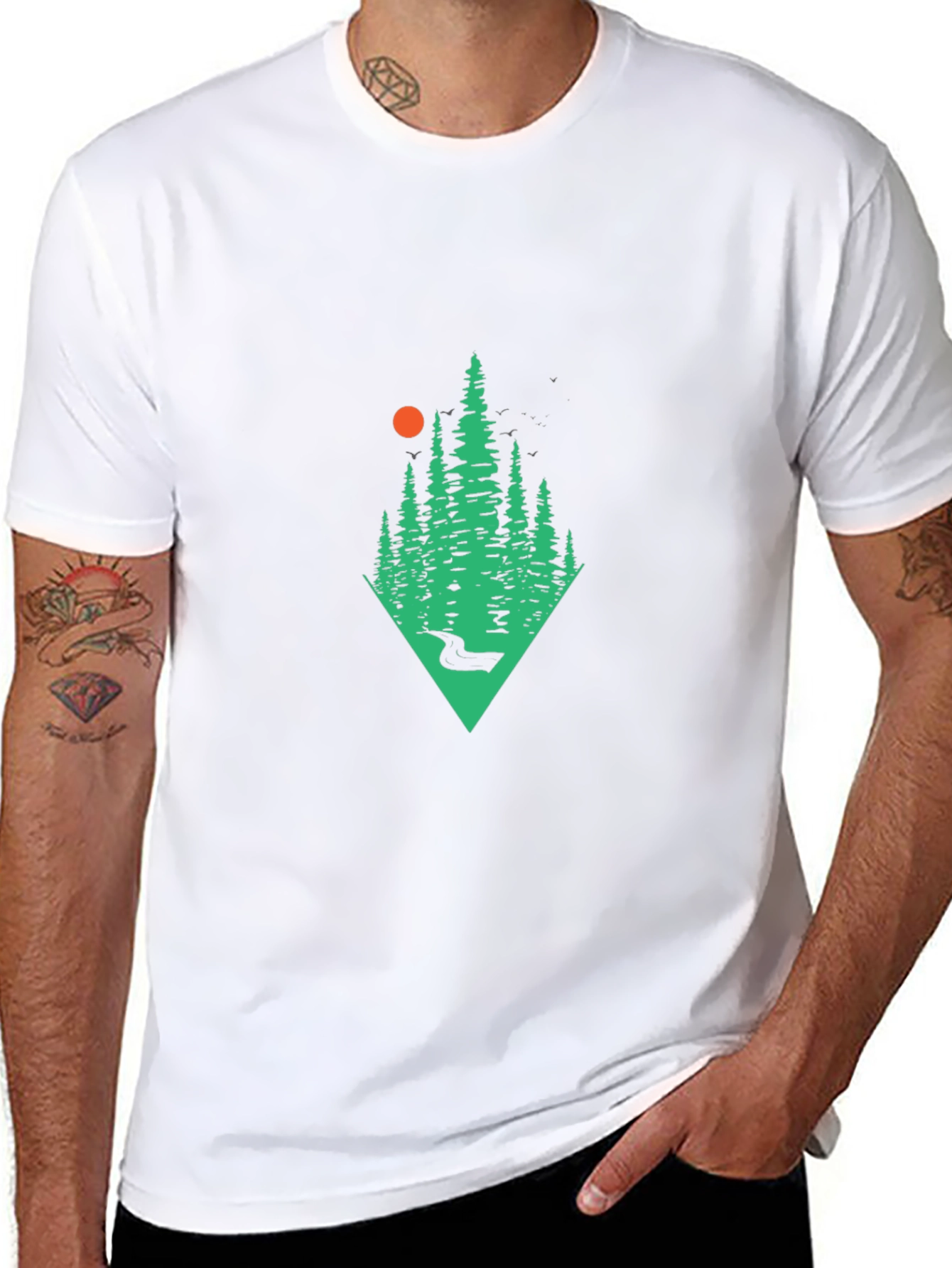 Nature Scene Black T-Shirt