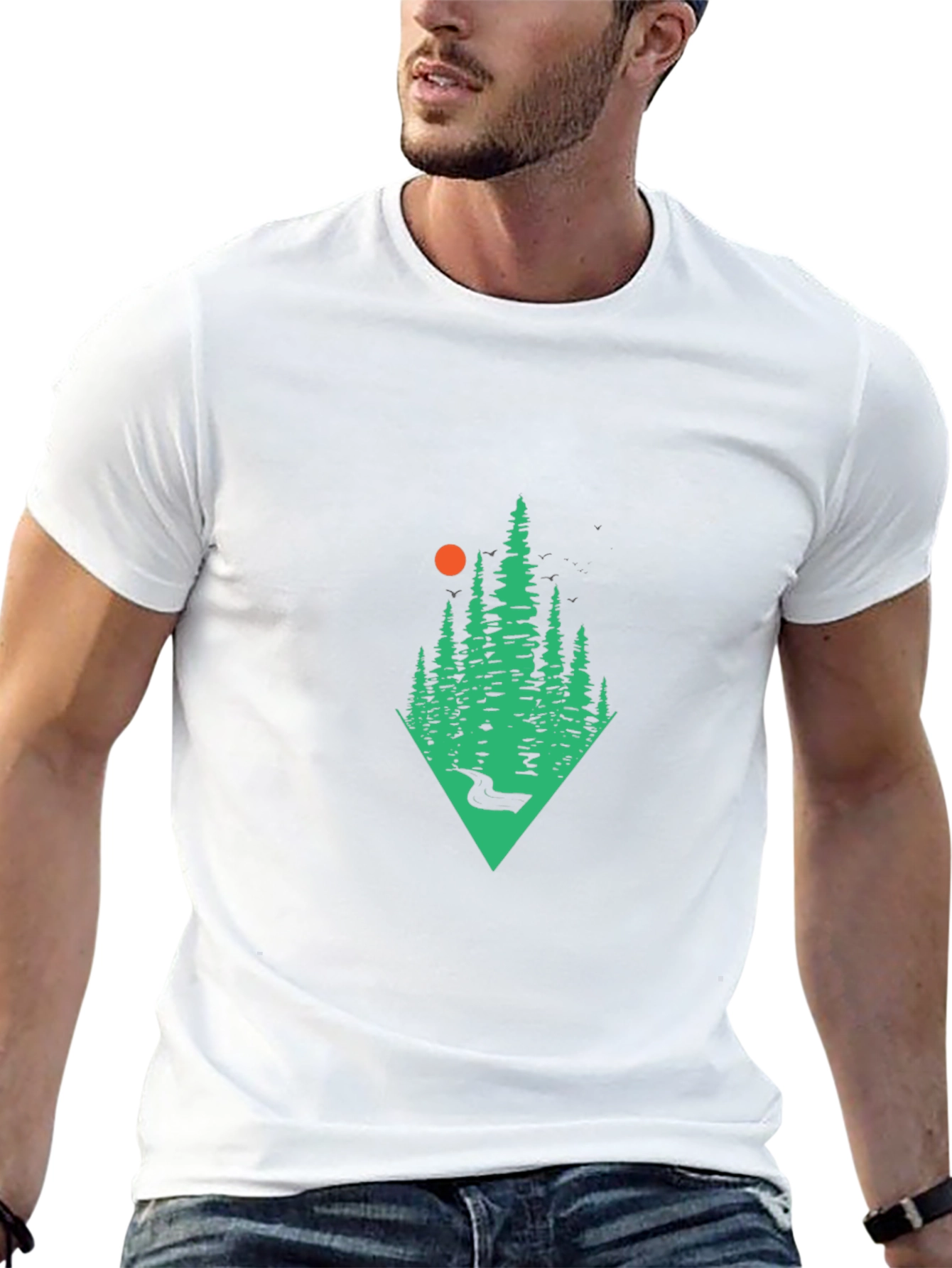 Nature Scene Black T-Shirt