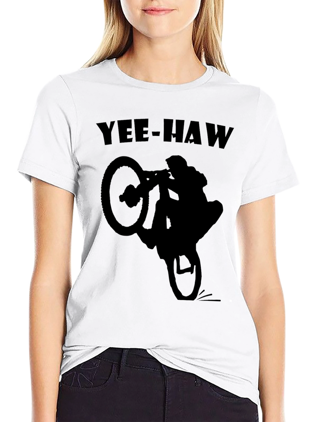 Yee-Haw Biker Silhouette T-Shirt - Black