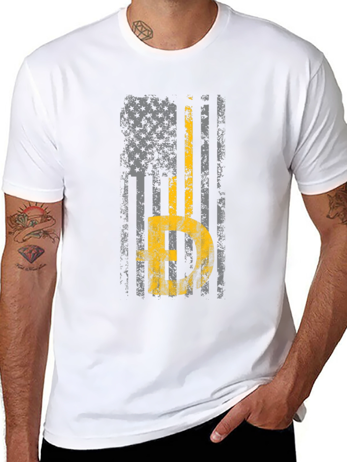 Thin Yellow Line American Flag T-Shirt