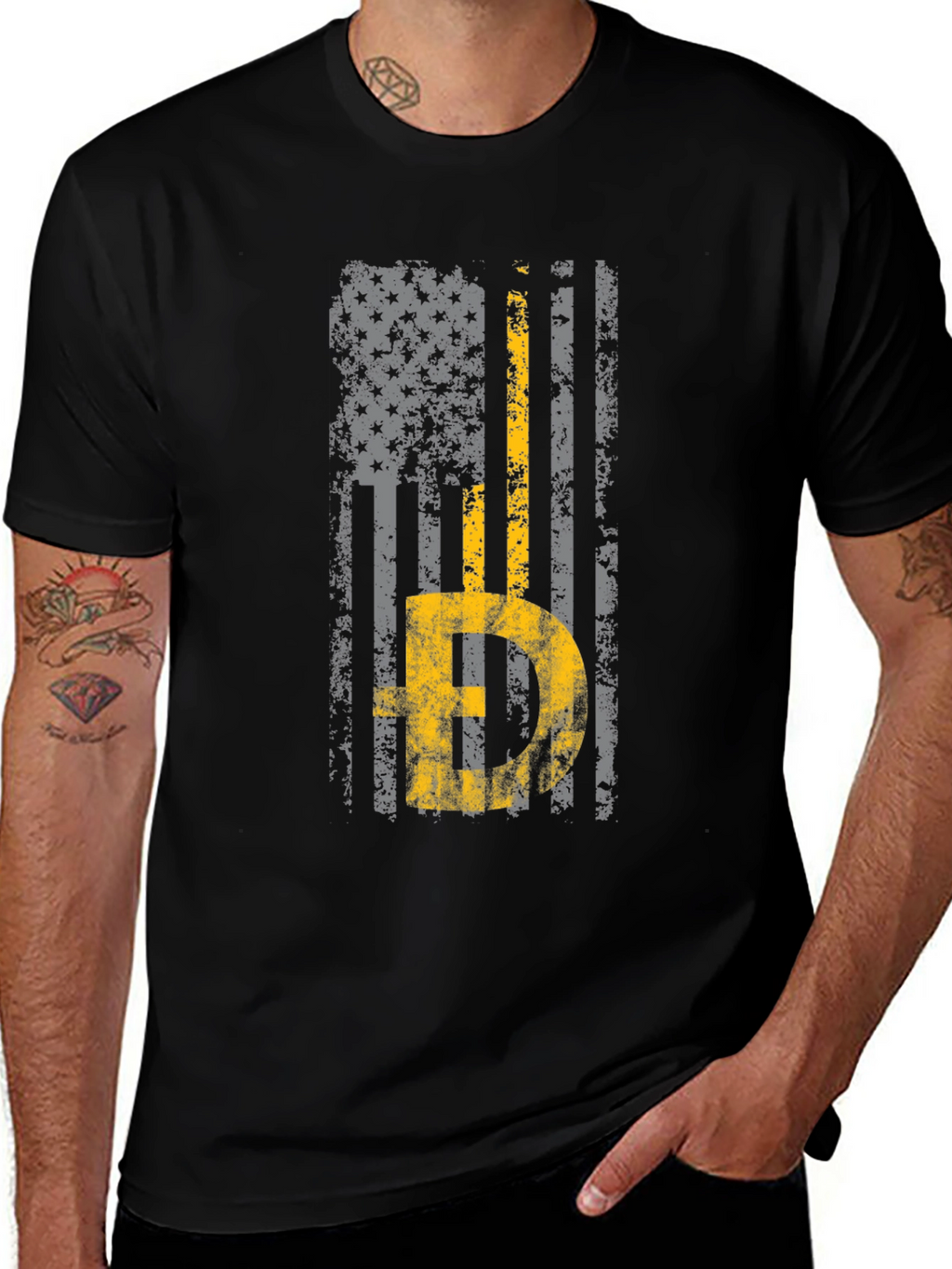 Thin Yellow Line American Flag T-Shirt