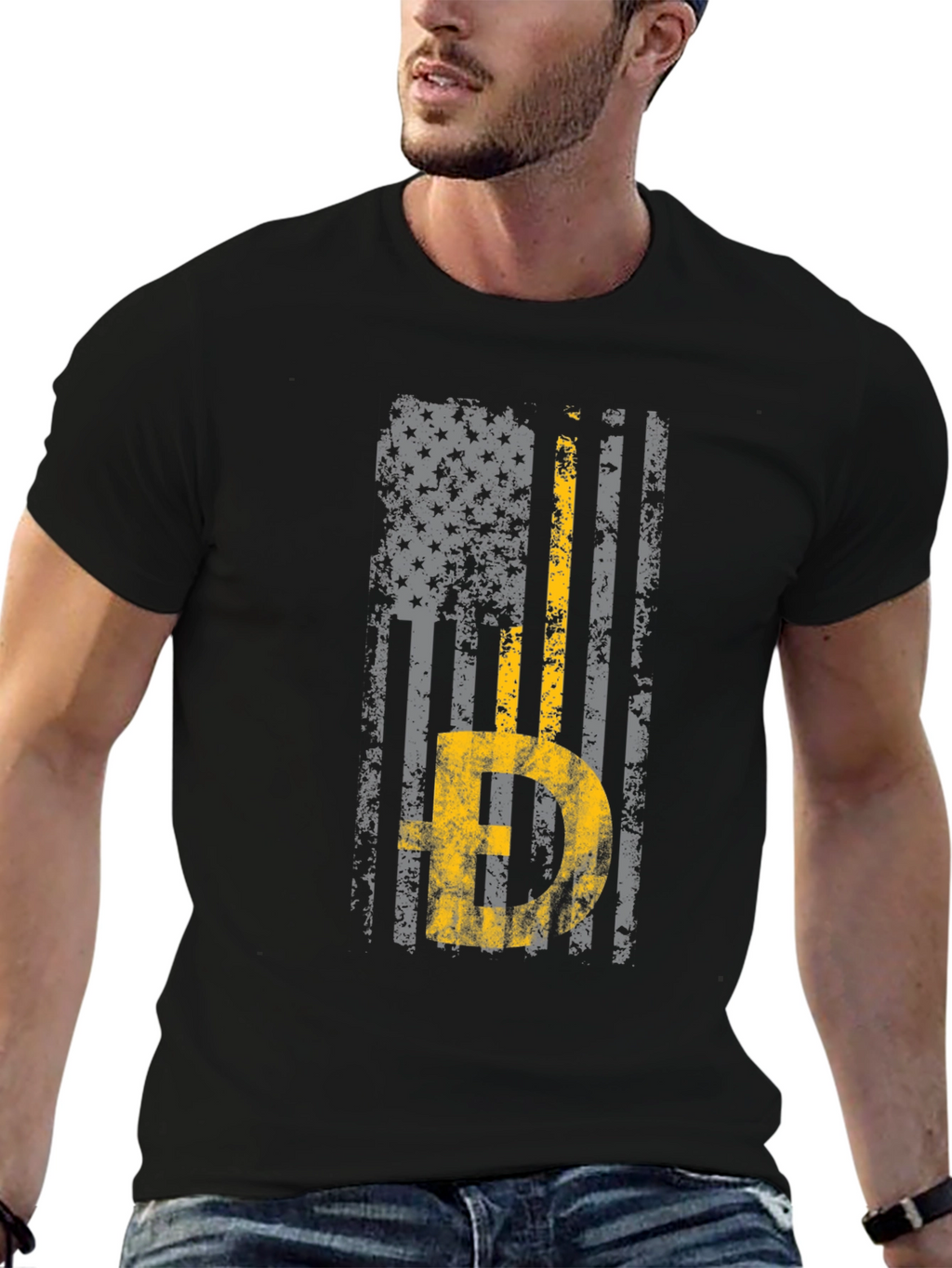 Thin Yellow Line American Flag T-Shirt