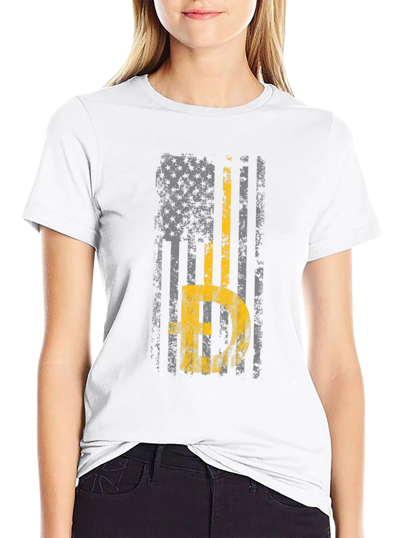 Thin Yellow Line American Flag T-Shirt
