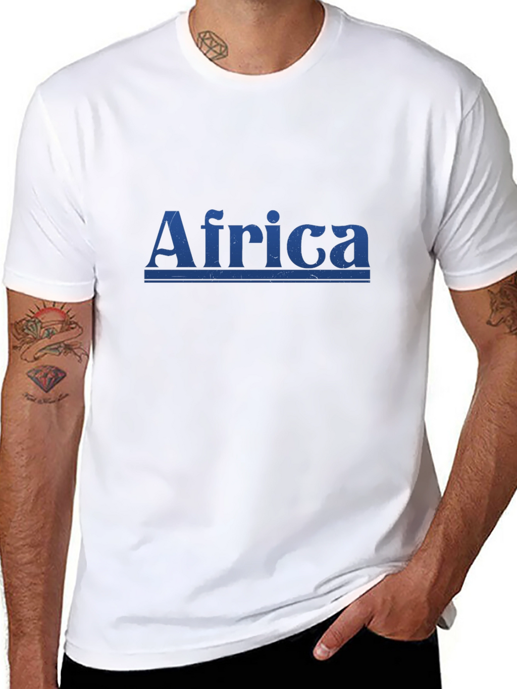 Africa Graphic Print Mens Black T-Shirt