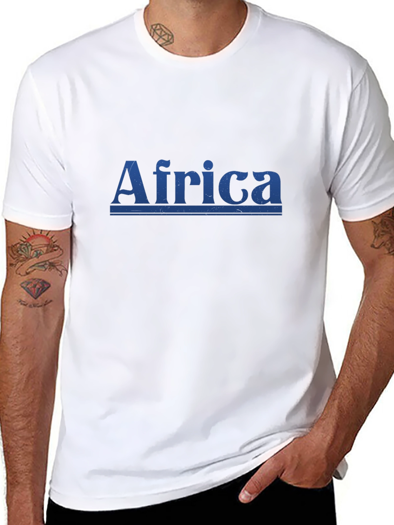Africa Graphic Print Mens Black T-Shirt