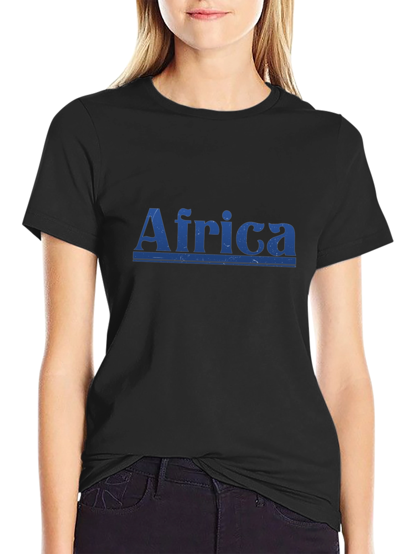Africa Graphic Print Mens Black T-Shirt