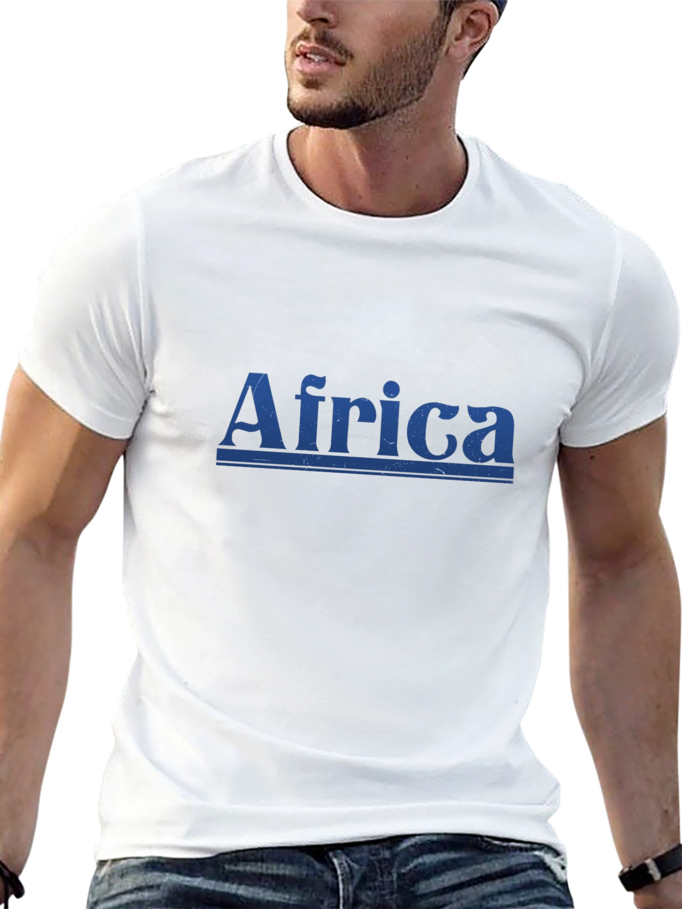 Africa Graphic Print Mens Black T-Shirt