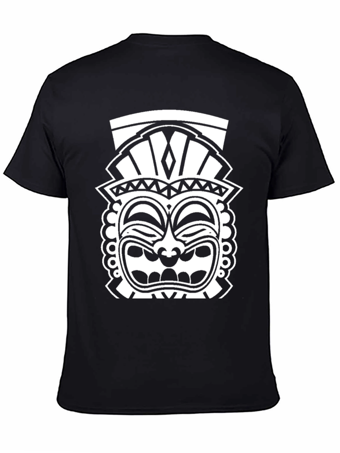 Tribal Tiki Graphic T-Shirt - Cool Black Tee