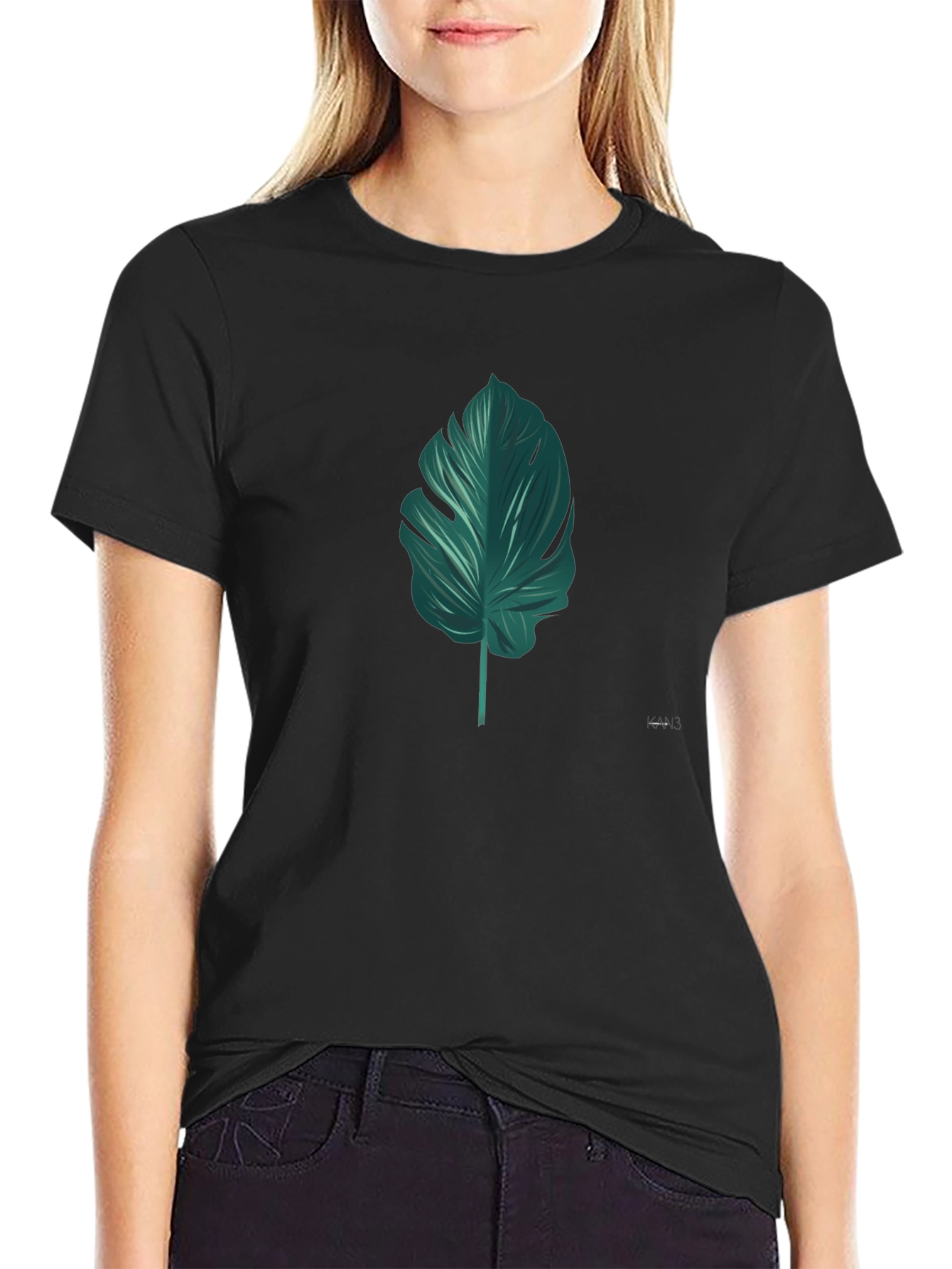 Stylish Tropical Leaf Graphic T-Shirt