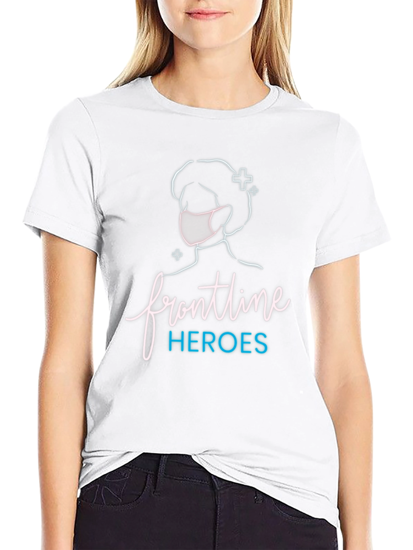 Frontline Heroes Black Graphic T-Shirt