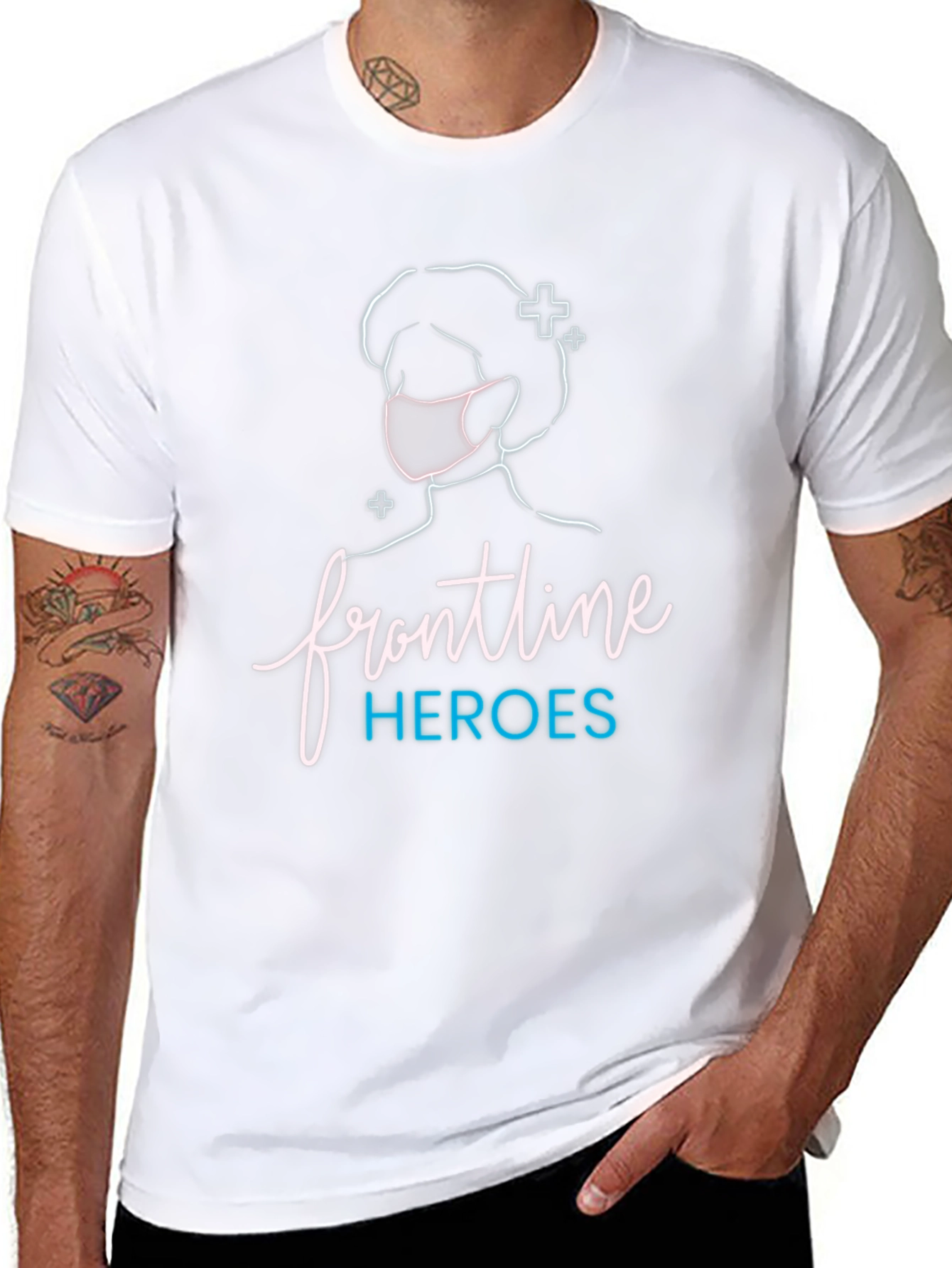 Frontline Heroes Black Graphic T-Shirt