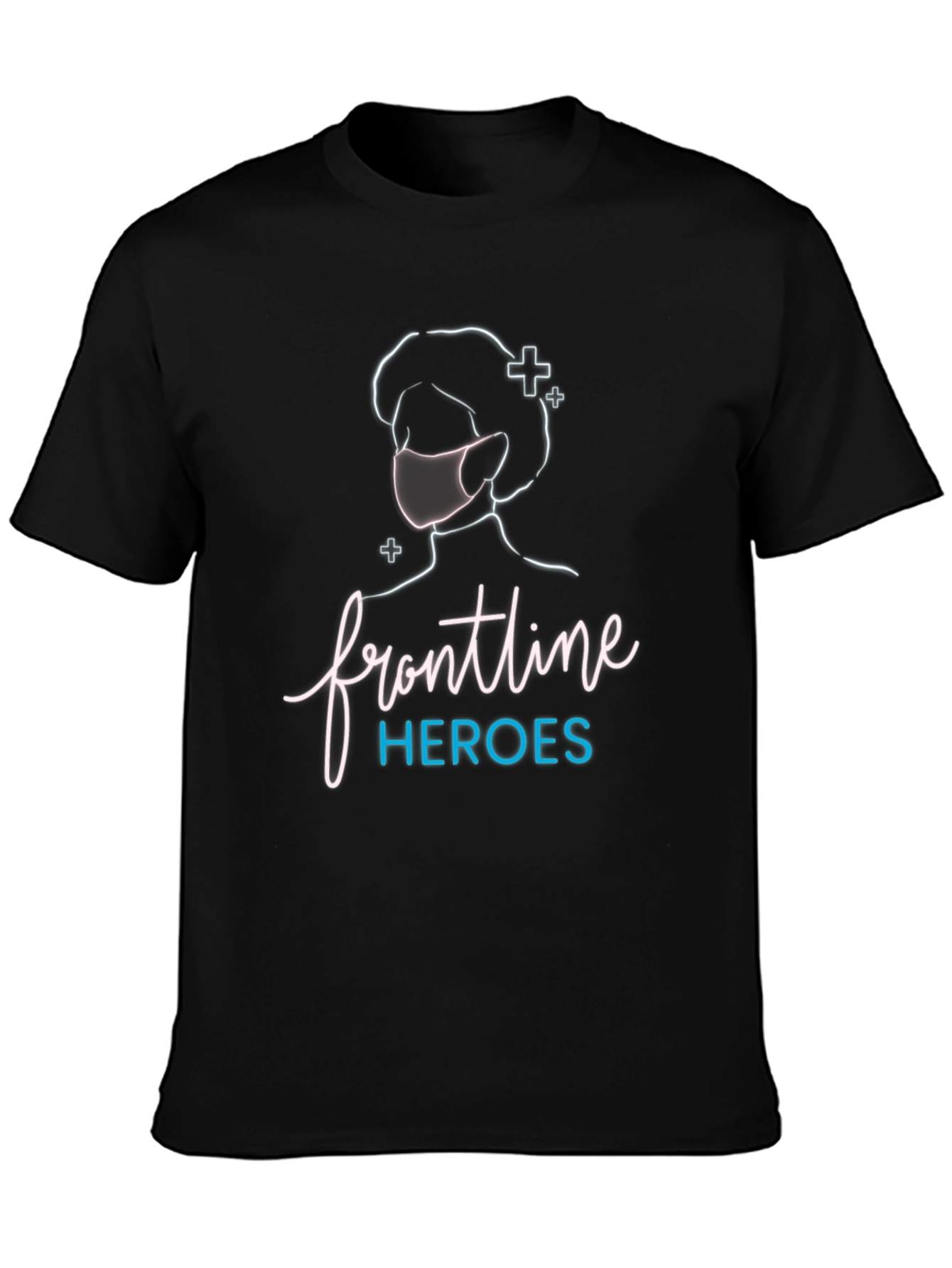 Frontline Heroes Black Graphic T-Shirt