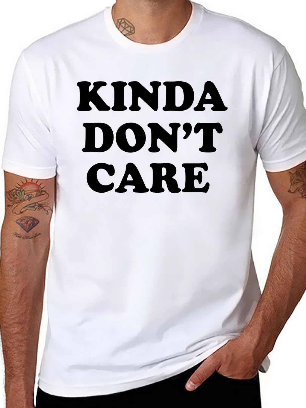 Kinda Dont Care Black Graphic Tee