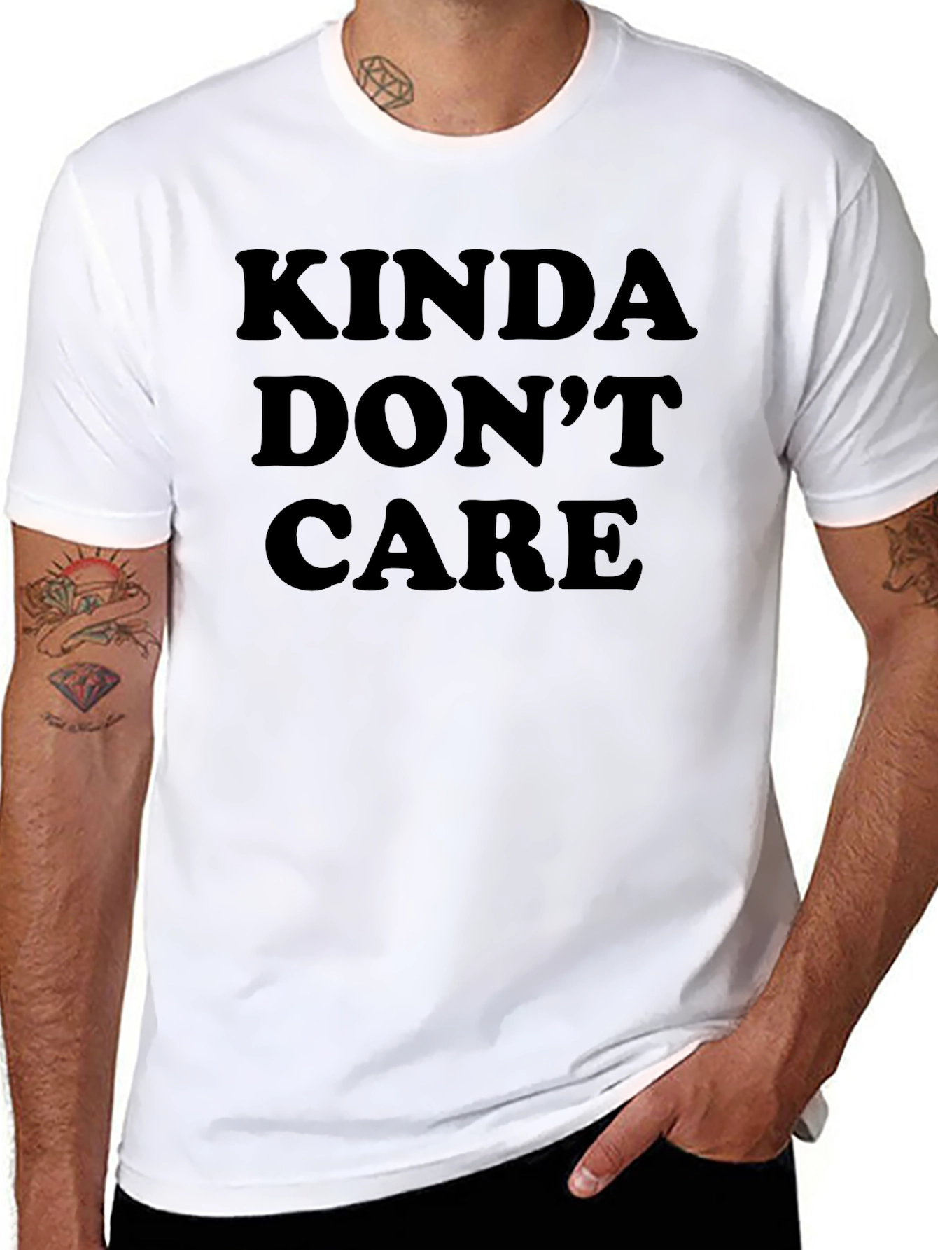 Kinda Dont Care Black Graphic Tee