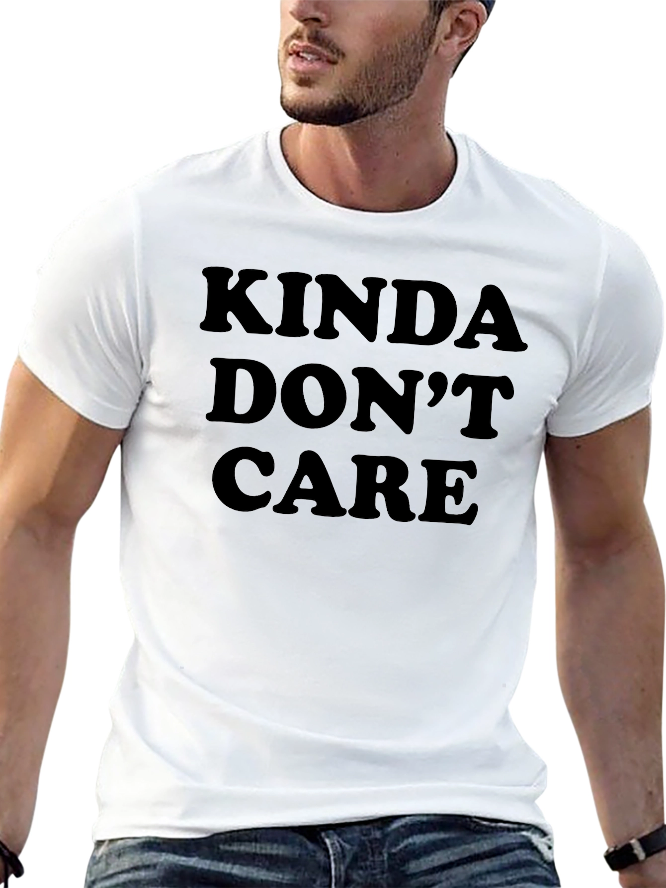 Kinda Dont Care Black Graphic Tee