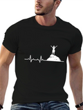 Mountain Climber Heartbeat T-Shirt - Black