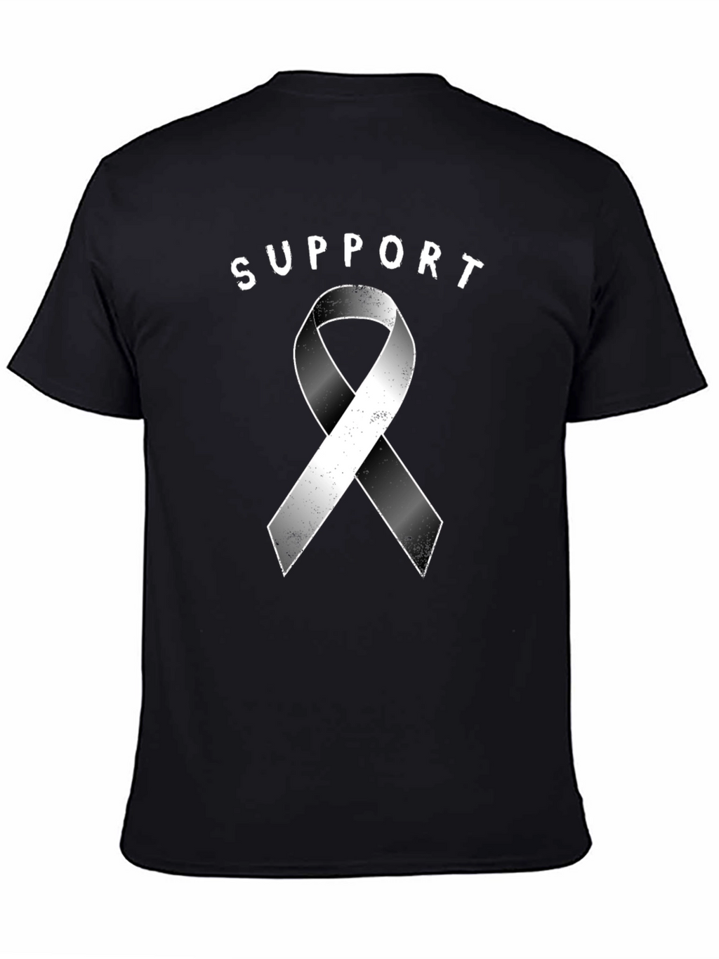 Support Ribbon Black T-Shirt Awareness