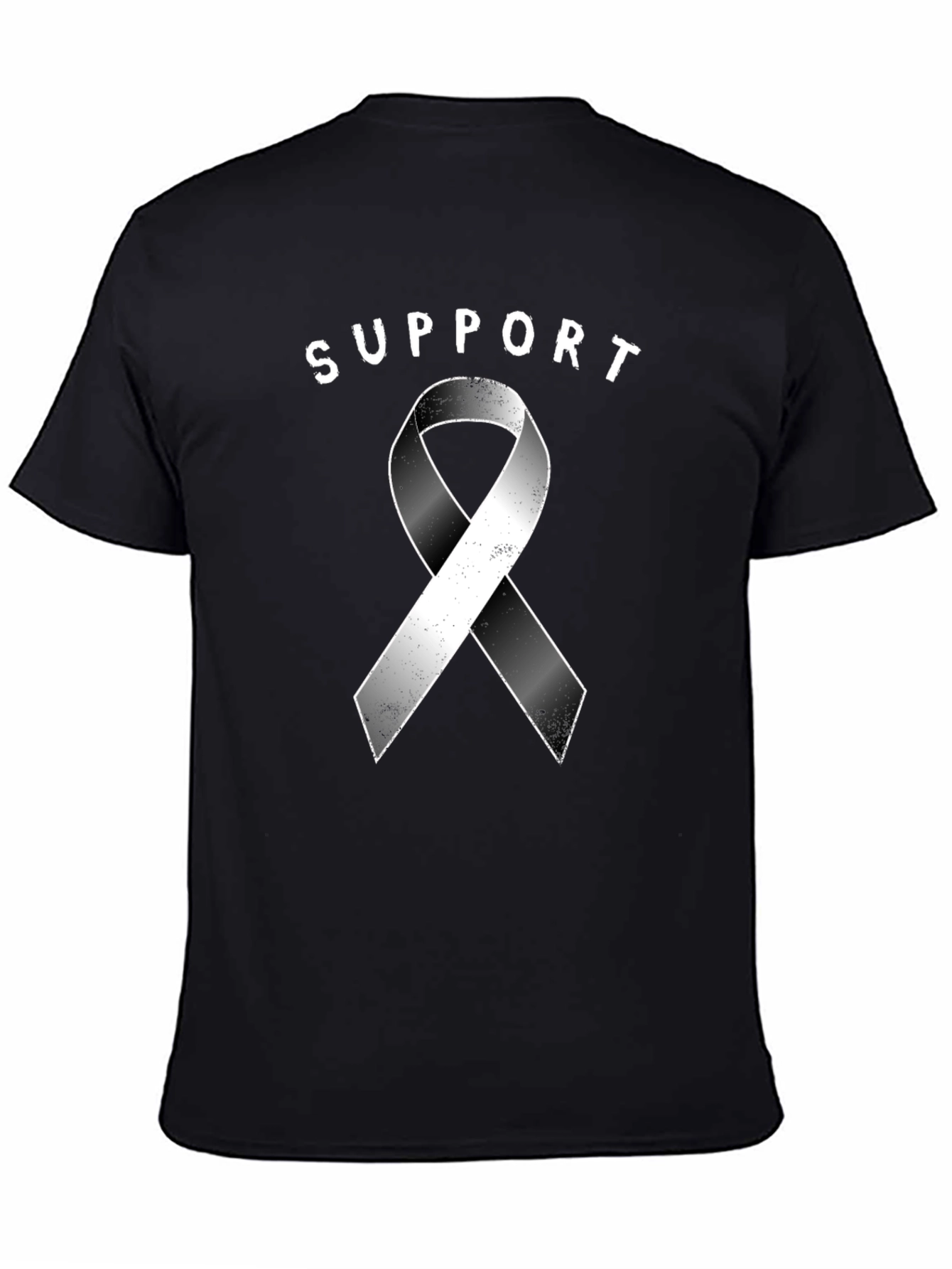 Support Ribbon Black T-Shirt Awareness