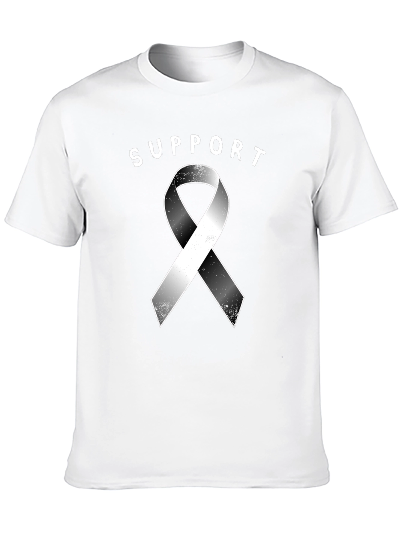 Support Ribbon Black T-Shirt Awareness