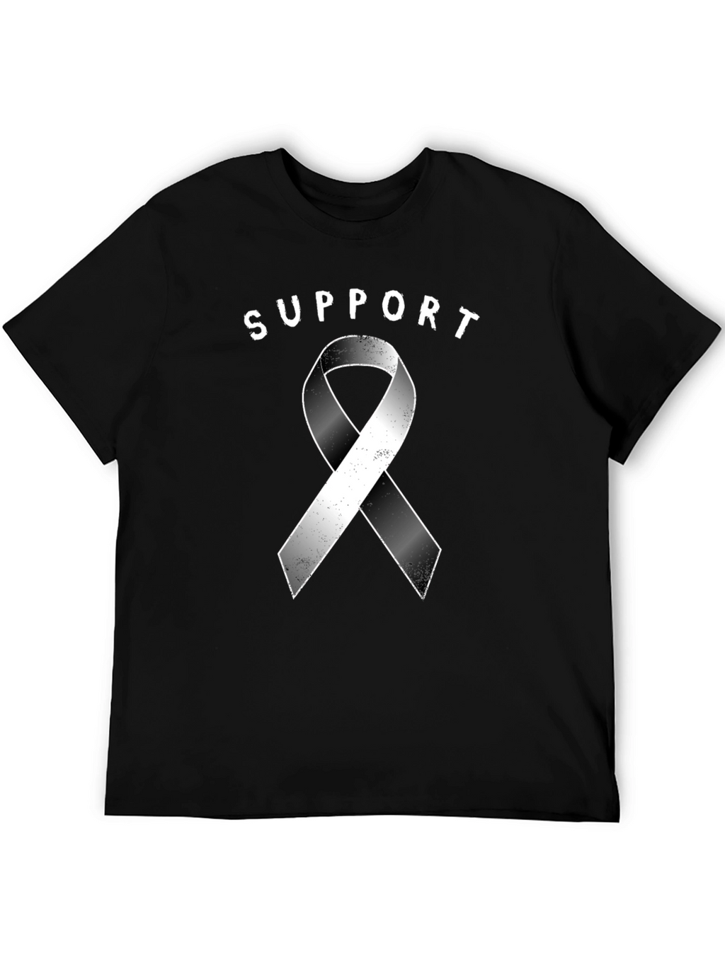 Support Ribbon Black T-Shirt Awareness