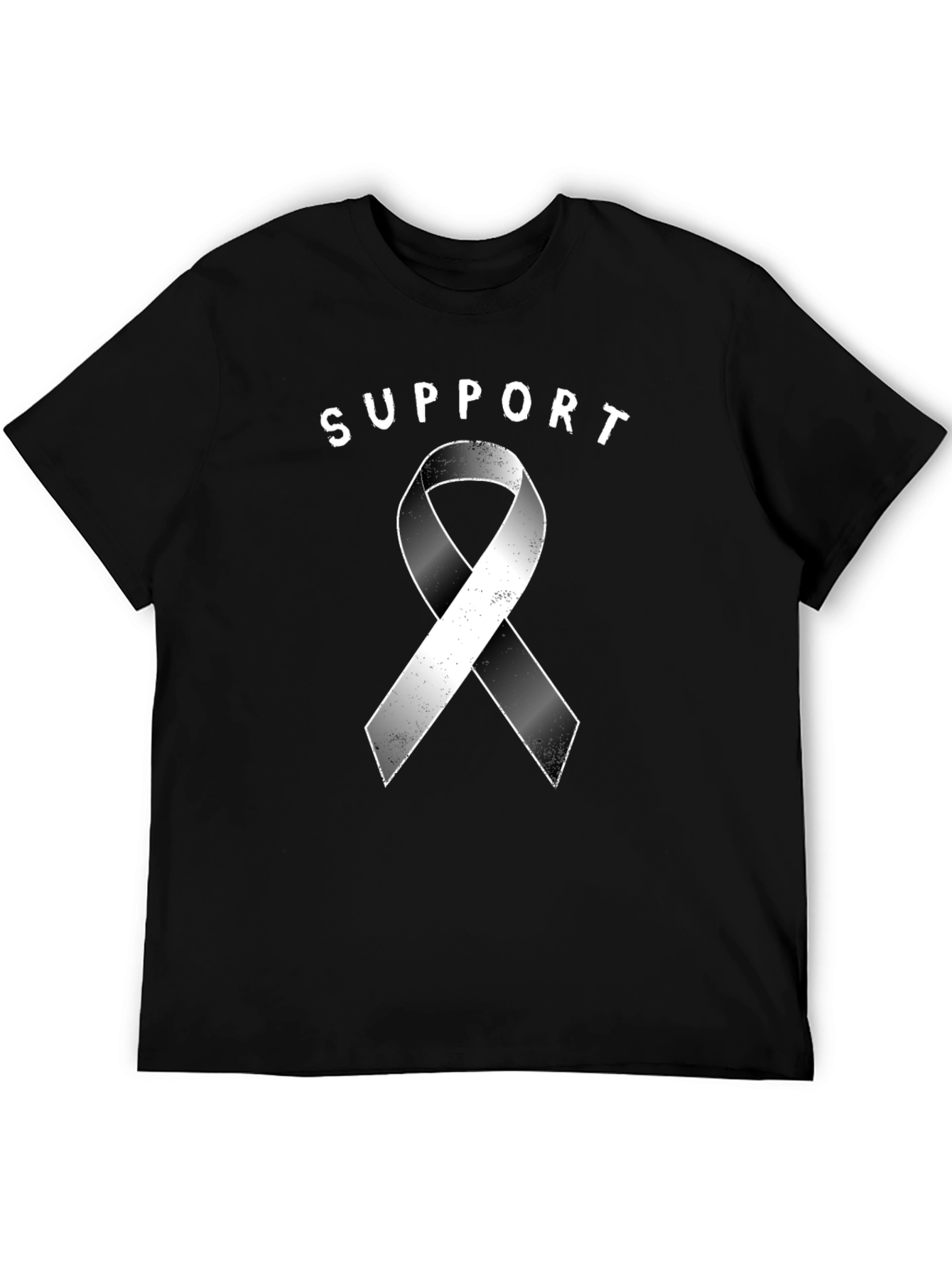 Support Ribbon Black T-Shirt Awareness
