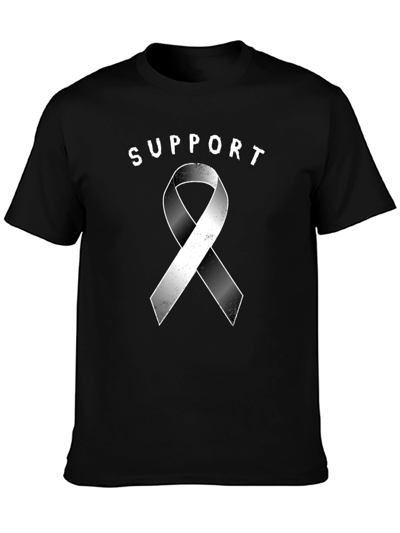 Support Ribbon Black T-Shirt Awareness