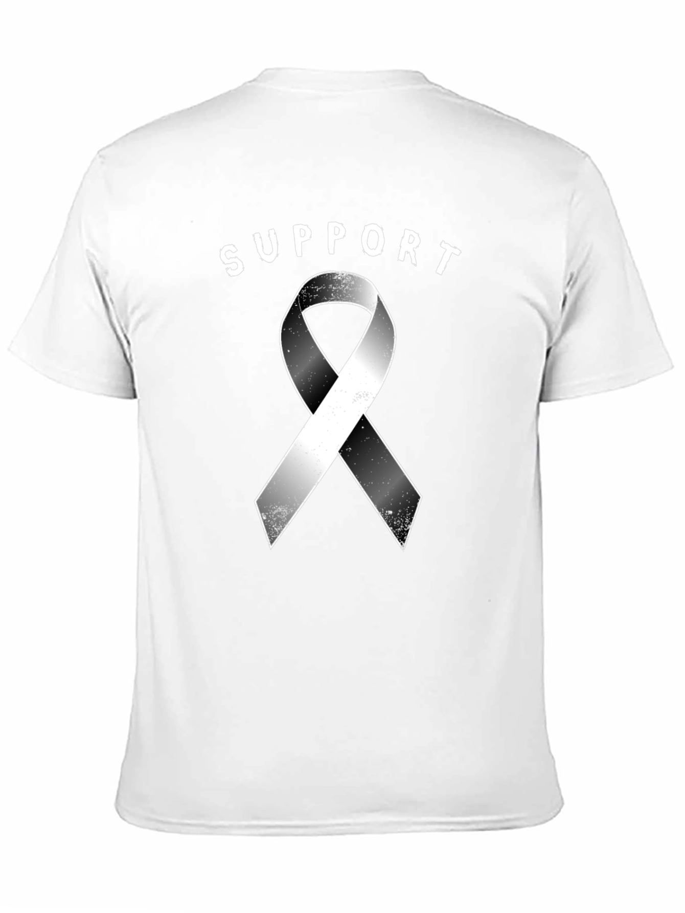 Support Ribbon Black T-Shirt Awareness