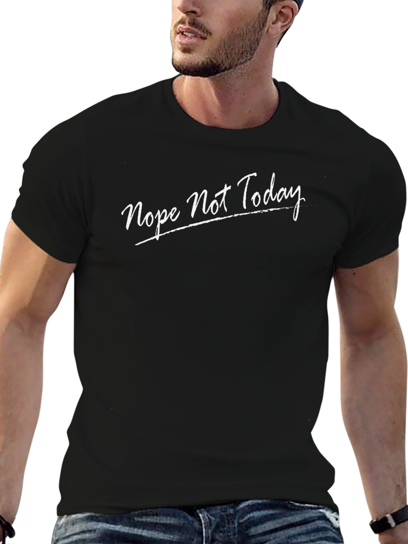 Nope Not Today Graphic Tee - Comfortable Black T-Shirt
