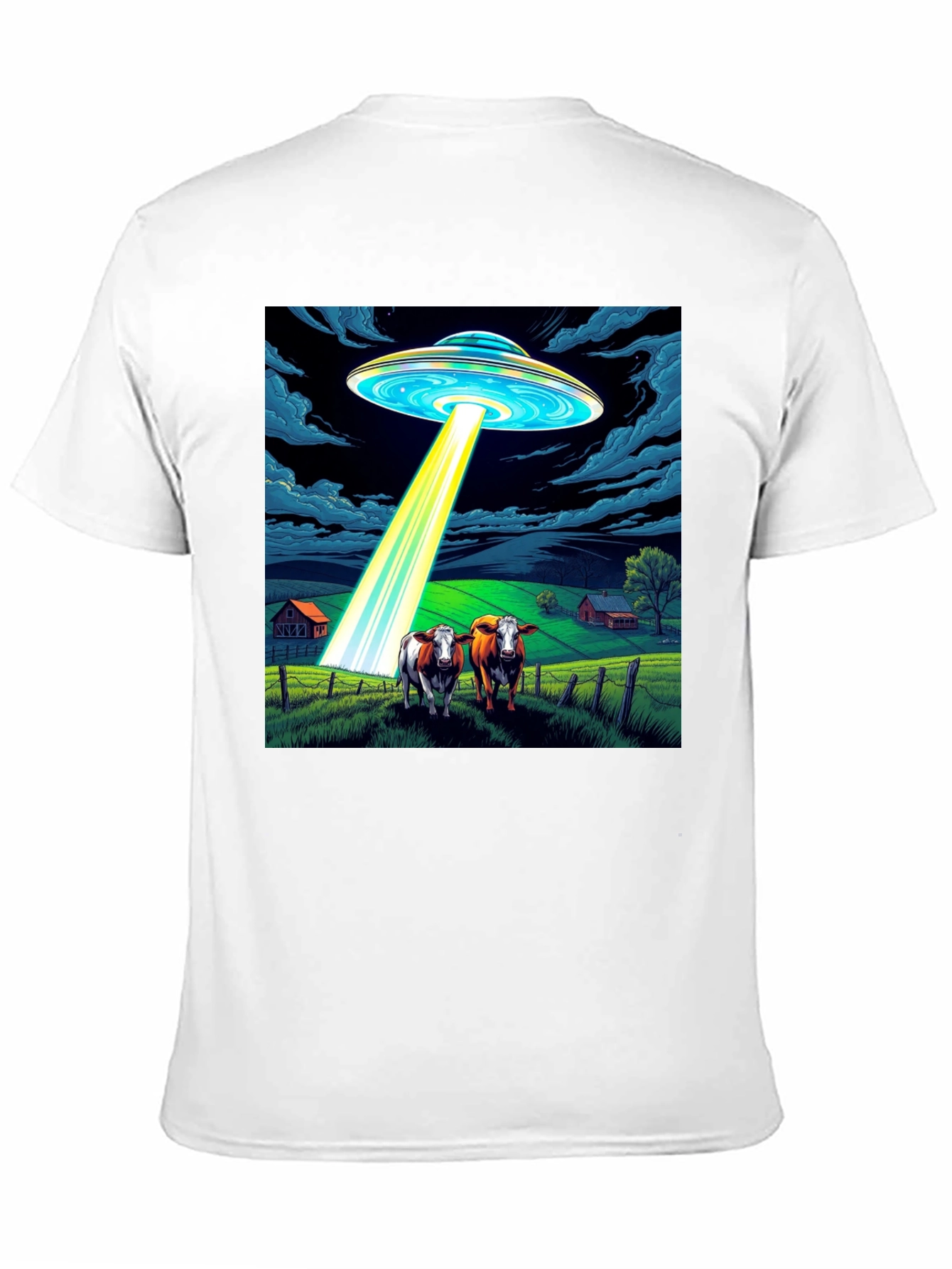 UFO Abduction Cow T-Shirt - Premium Cotton Tee