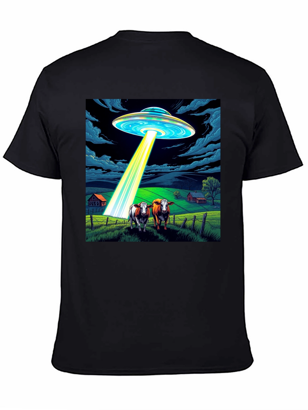 UFO Abduction Cow T-Shirt - Premium Cotton Tee