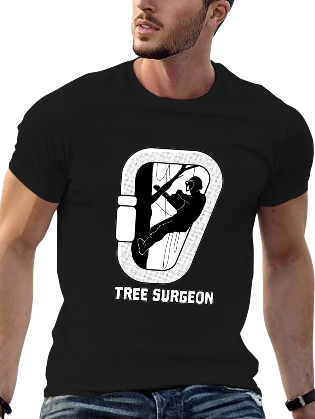 Tree Surgeon T-Shirt: Arborist Carabiner Design