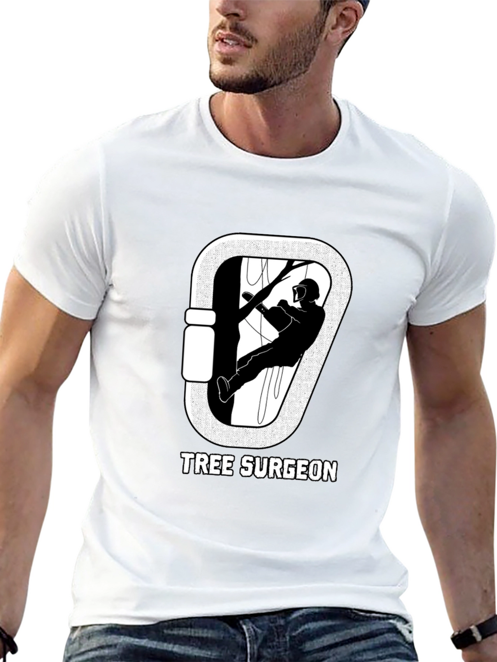 Tree Surgeon T-Shirt: Arborist Carabiner Design