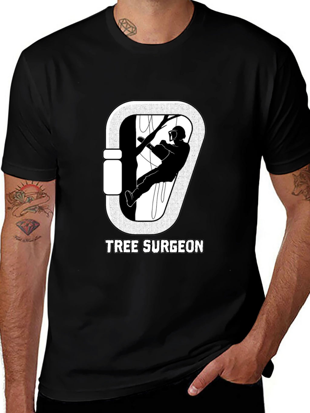 Tree Surgeon T-Shirt: Arborist Carabiner Design