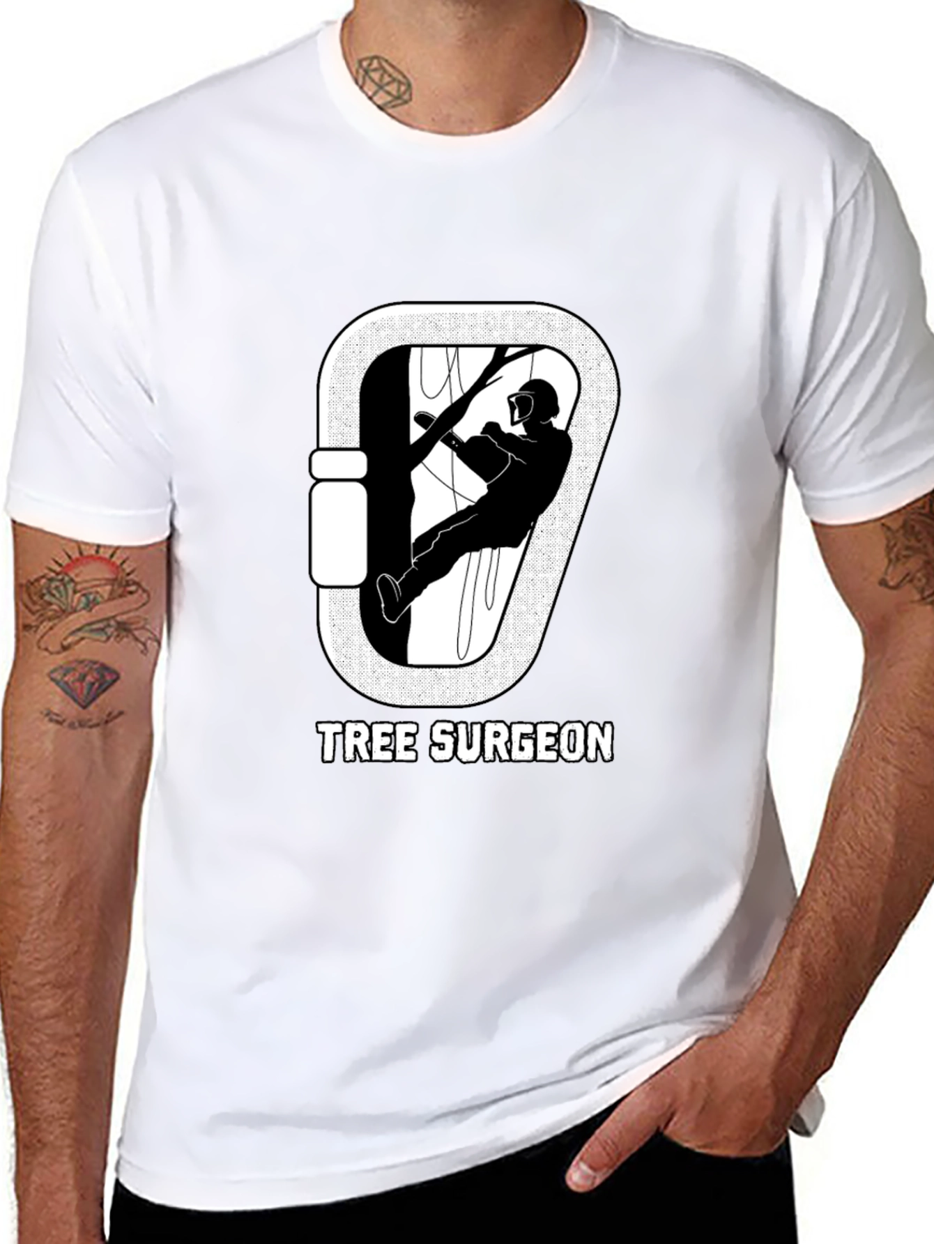 Tree Surgeon T-Shirt: Arborist Carabiner Design