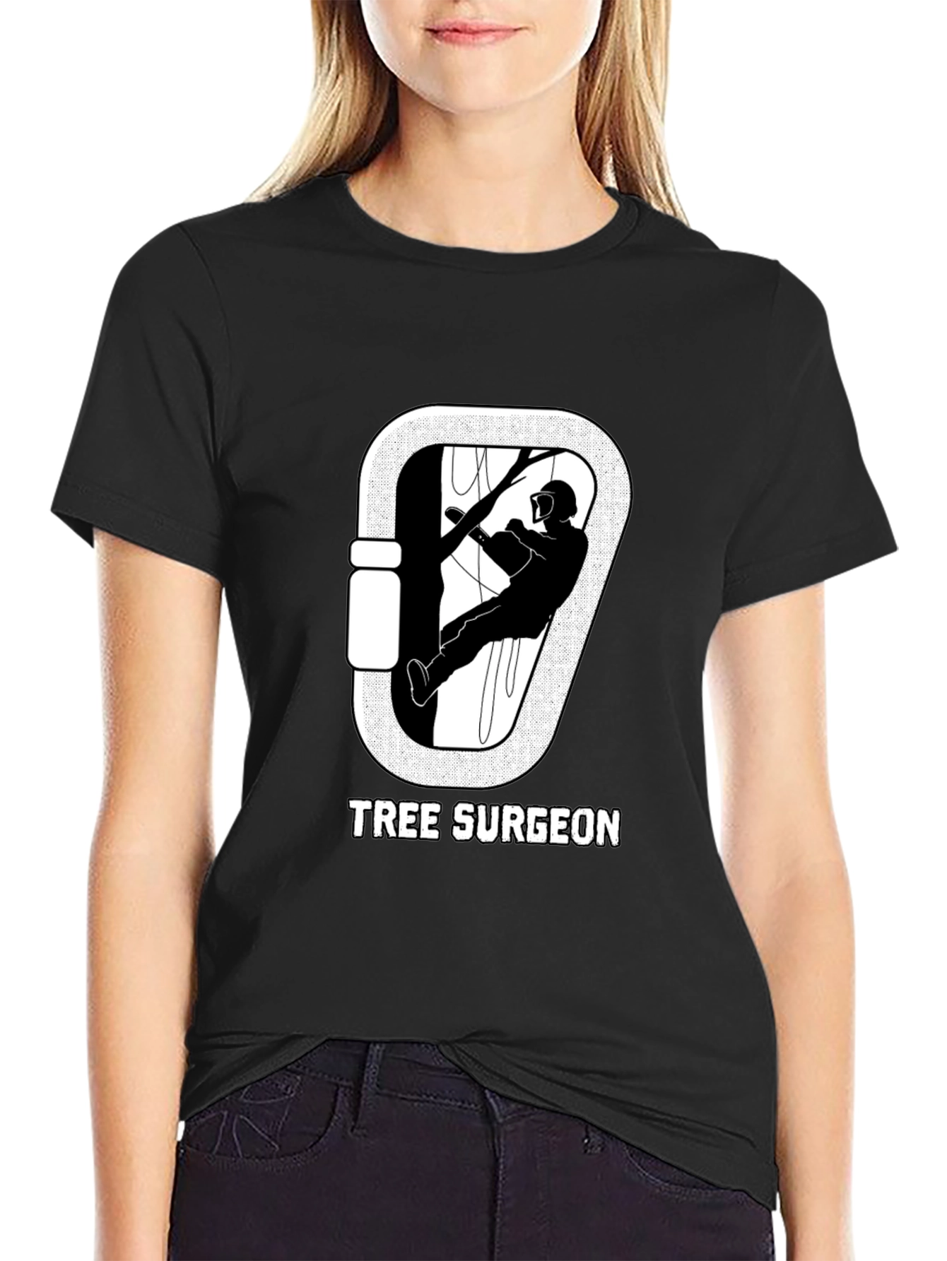 Tree Surgeon T-Shirt: Arborist Carabiner Design