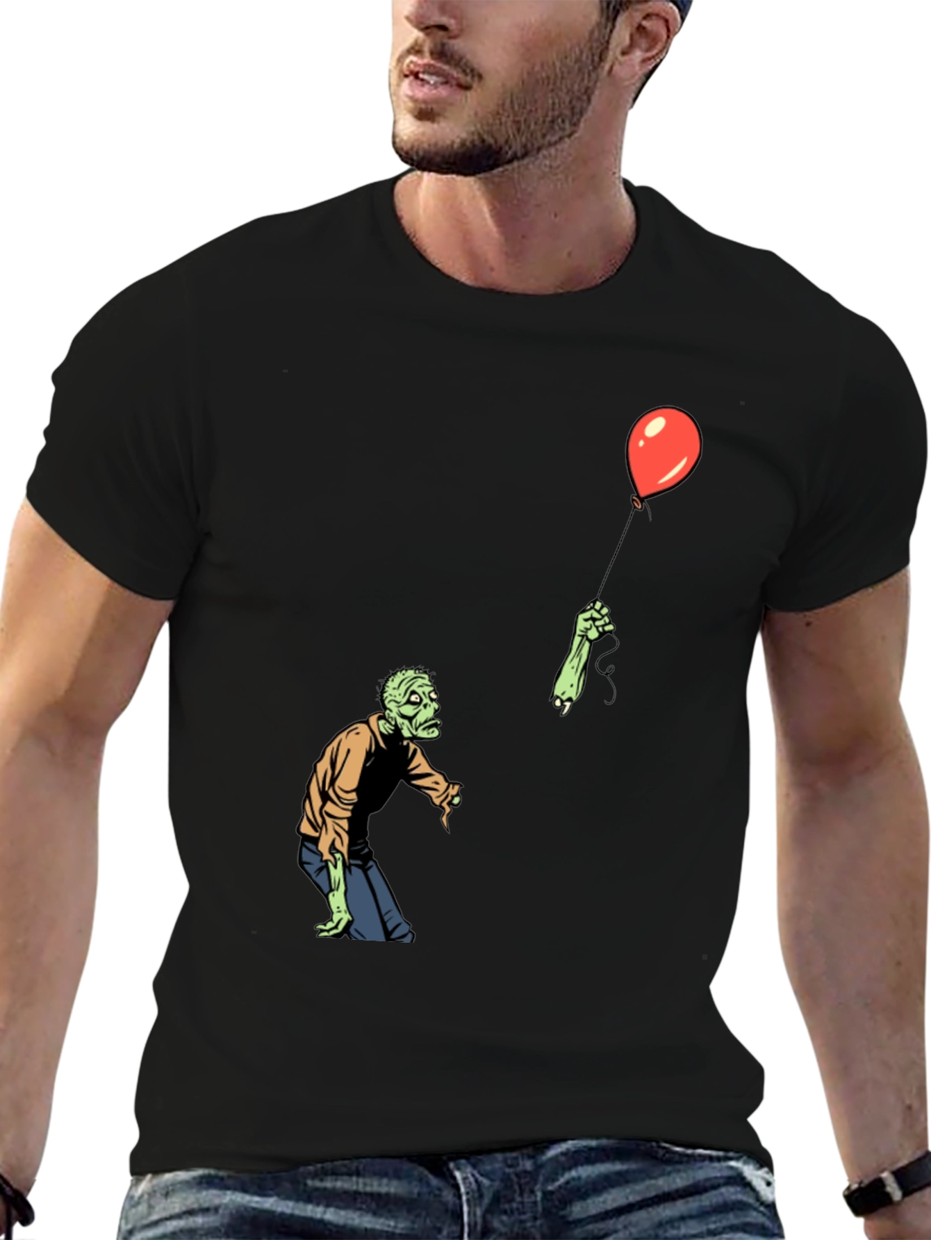 Zombie Balloon Black T-Shirt