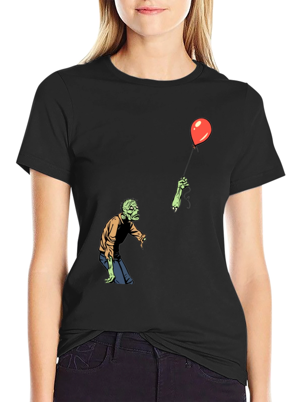 Zombie Balloon Black T-Shirt